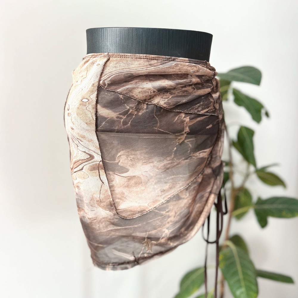 DOLLS KILL | Brown Mesh Mini Skirt